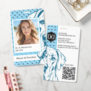 Great Dane verfijnd logo QR-code Badge
