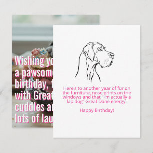 Great Dane verjaardagskaart plat Kaart