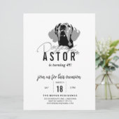 Great Dane verjaardagsuitnodiging Kaart (Staand voorkant)