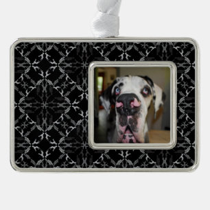 Great Dane-versiering Verzilverd Kader Ornament
