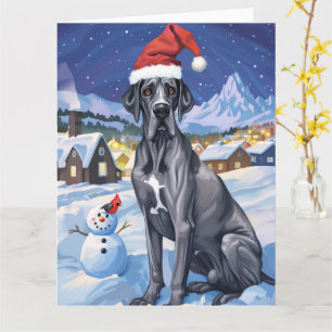 Great Dane Winter Wonderland Kerstvreugde Kaart