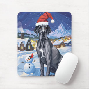 Great Dane Winter Wonderland Kerstvreugde Muismat