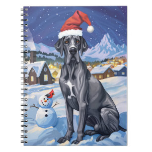 Great Dane Winter Wonderland Kerstvreugde Notitieboek