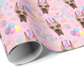 Great Dane Wrapping Paper in Pink Cadeaupapier (Rol Hoek)