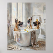 Great Danes Bathroom Tub Poster Art Print (Devant)