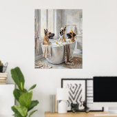 Great Danes Bathroom Tub Poster Art Print (Bureau à domicile)