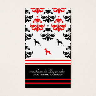 Great Danes rood zwart Visitekaartjes