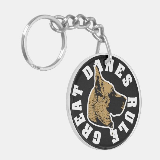 Great Danes Rule Sleutelhanger (Voorkant Links)