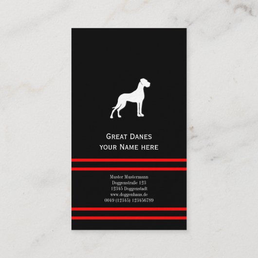 Great Danes Visitekaartjes (Achterkant)
