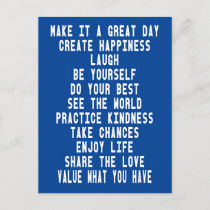 Great Day Blue Graphic Inspirerend Quottes Briefkaart