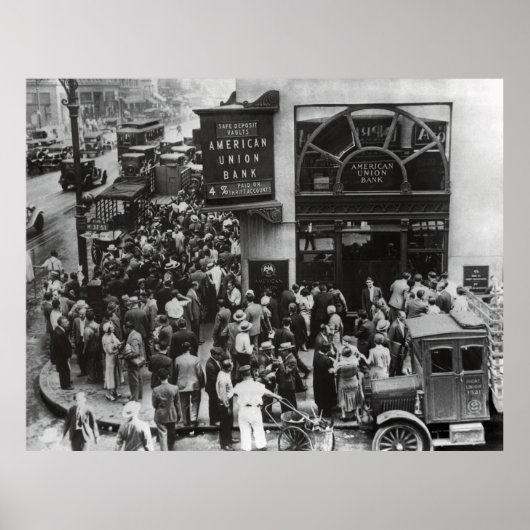 GREAT DEPRESSION BANK RUN 1931 POSTER (Voorkant)