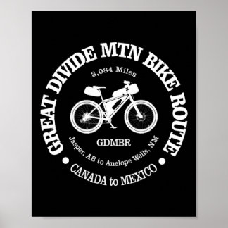 Great Divide Mountain Bike Route Funny Canada To M Poster