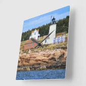 Great Duck Island Lighthouse, Maine Square Clock Vierkante Klok (Hoek)