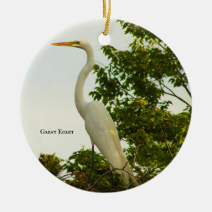 Great Egret Bird Foto Ornament