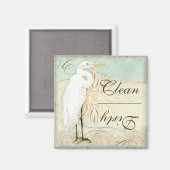Great Egret Coastal Beach - lave-vaisselle Magnet (Recto/Verso)