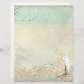 Great Egret Coastal Beach - Monogrammen Stationery (Voorkant / Achterkant)