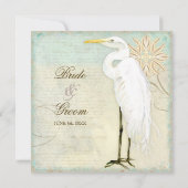 Great Egret Coastal Beach - Uitnodiging voor bruil (Achterkant)