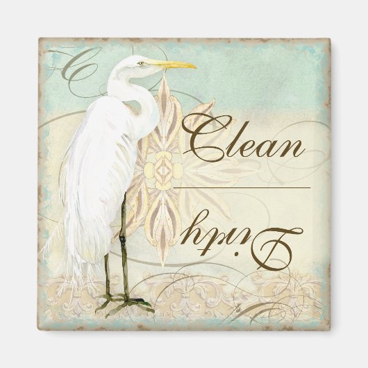 Great Egret Coastal Beach - Vaatwasser magneet (Voorkant)