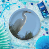 Great Egret in Sunny Florida Papieren Bordje (Feest)