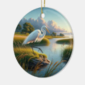 Great Egret Keepsake Keramisch Ornament (Links)