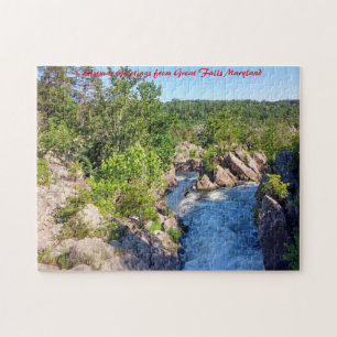 Great Falls Maryland. Kerstgroeten Legpuzzel