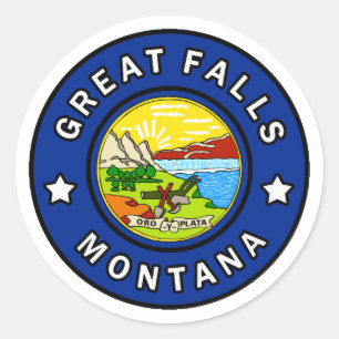 Great Falls Montana Ronde Sticker
