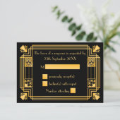 Great Gatsby 1920 Art Déco Wedding RSVP (Debout devant)