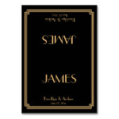 Great Gatsby Art Déco Black Mariage Cartes de Plac (Par défaut)