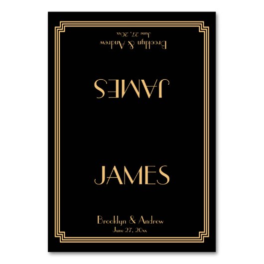 Great Gatsby Art Déco Black Mariage Cartes de Plac (Par défaut)