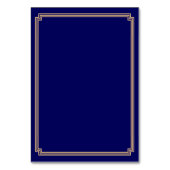 Great Gatsby Art Déco Blue Mariage Cartes de Place (Dos)