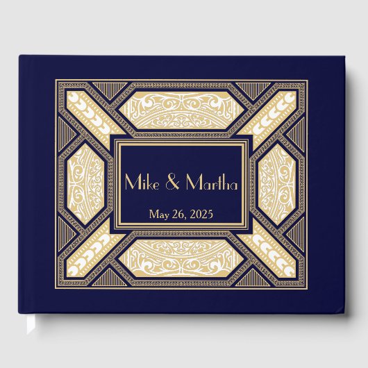 Great Gatsby Art Deco bruiloft gastenboek (Voorkant)