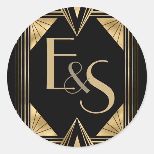 Great Gatsby art deco elegant bruiloft Sticker (Voorkant)