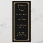 Great Gatsby Art Déco Gold Black Wedding Programme (Devant)