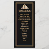 Great Gatsby Art Déco Gold Black Wedding Programme (Dos)