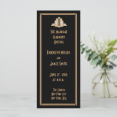Great Gatsby Art Déco Gold Black Wedding Programme (Debout devant)