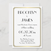 Great Gatsby Art Déco Gold Wedding Invitations (Devant)