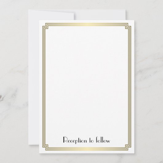 Great Gatsby Art Déco Gold Wedding Invitations (Dos)