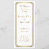 Great Gatsby Art Deco Gouden Witte Trouwprogramma' Programma (Voorkant)