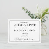 Great Gatsby Art Déco Répétition Argent Invitation (Debout devant)