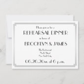 Great Gatsby Art Déco Répétition Argent Invitation (Devant)