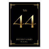 Great Gatsby Art Deco Table Number 44 Gold Black Kaart (Achterkant)