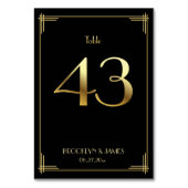 Great Gatsby Art Deco Tafelnummer 43 Goud Zwart (Achterkant)