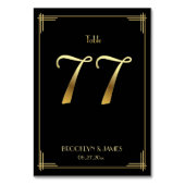 Great Gatsby Art Deco Tafelnummer 77 Goud Zwart (Achterkant)