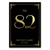 Great Gatsby Art Deco Tafelnummer 82 Goud Zwart (Achterkant)