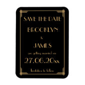 Great Gatsby Art Deco Trouwdag Save The Date-magne Magneet (Verticaal)