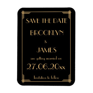 Great Gatsby Art Deco Trouwdag Save The Date-magne Magneet