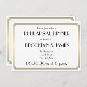 Great Gatsby Art Deco Trouwrepetitie Uitnodiging (Voorkant / Achterkant)