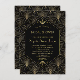 Great Gatsby Art Deco Vrijgezellenfeest Invite Kaart