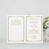 Great Gatsby Art Déco White Gold Wedding Programme (Debout devant)