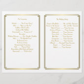 Great Gatsby Art Déco White Gold Wedding Programme (Dos)